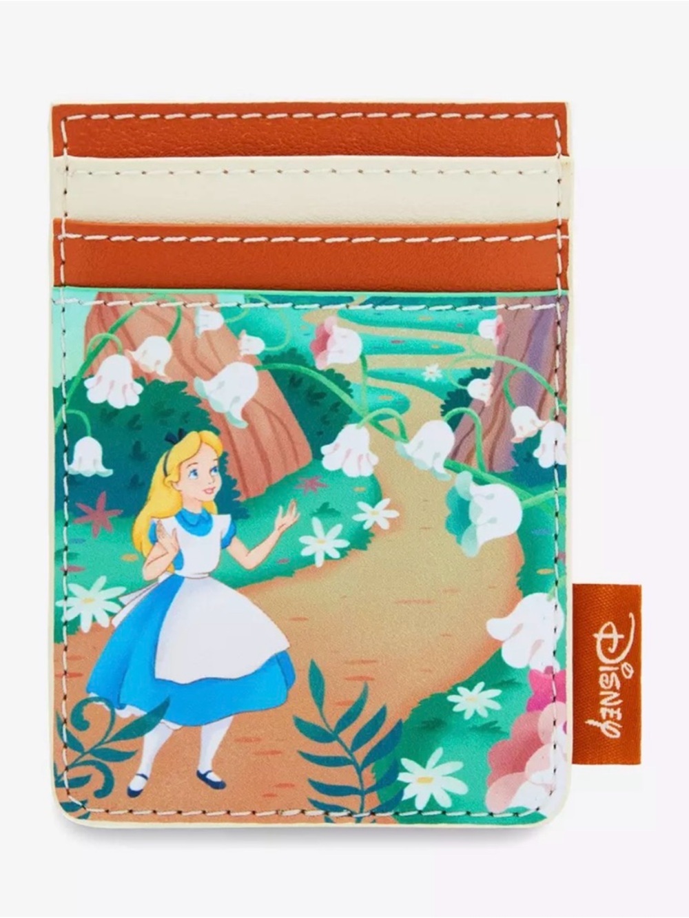 NWT Loungefly Disney Alice In Wonderland Flower Walkway Vert Cardholder Wallet